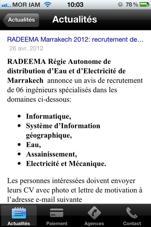 Capture écran : Actualité Capture écran : Actualité