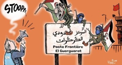 Lorsque les polisariens font mumuses au passage de Guerguerat Lorsque les polisariens font mumuses au passage de Guerguerat