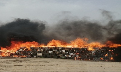 Destruction d'environ 12 tonnes de drogue à Al Hoceima Destruction d'environ 12 tonnes de drogue à Al Hoceima