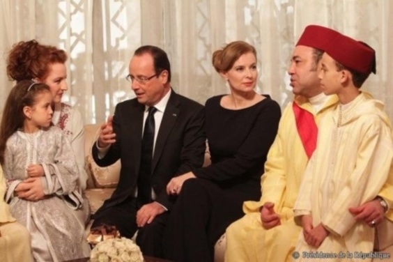 Photo : François Hollande en visite familiale à la Famille du Roi Mohamed VI