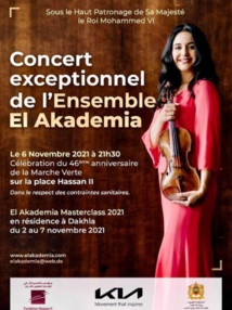 L'Ensemble El Akademia se produira sur la place Hassan II de Dakhla le 6 novembre L'Ensemble El Akademia se produira sur la place Hassan II de Dakhla le 6 novembre