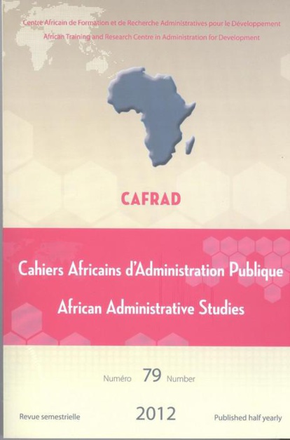 Vient de paraitre : le numéro 79 « Cahiers Africains d’Administration » Vient de paraitre : le numéro 79 « Cahiers Africains d’Administration »