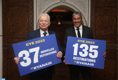 L’ONMT décroche un partenariat record avec Ryanair pour la saison Été 2022 L’ONMT décroche un partenariat record avec Ryanair pour la saison Été 2022