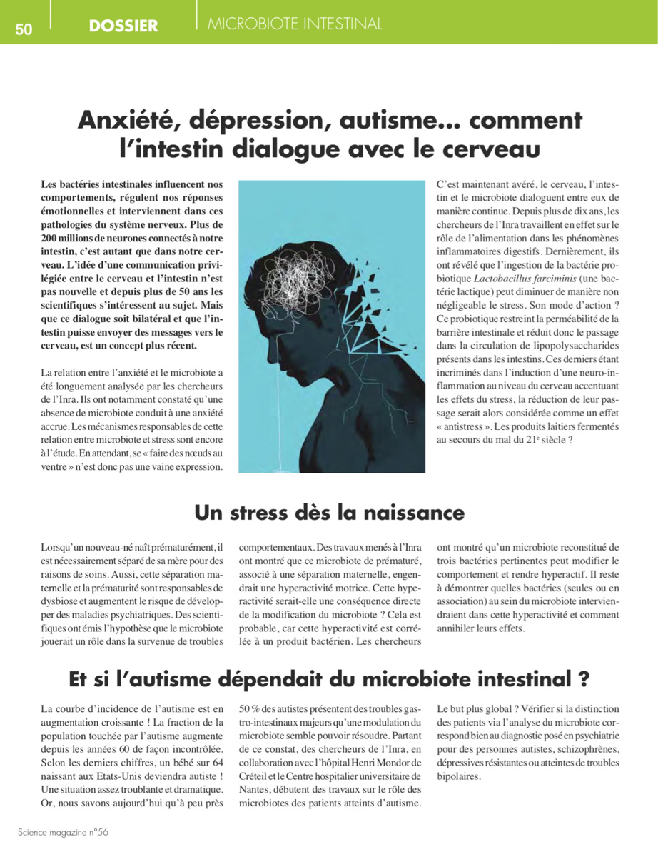 Comment l'intestin dialogue avec le cerveau