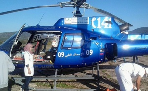 Province de Ouarzazate: Evacuation héliportée d'un accidenté de la route vers le CHU de Marrakech
